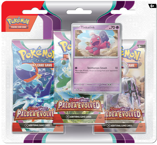 Pokemon Paldea Evolved 3-Pack Blister Tinkatink